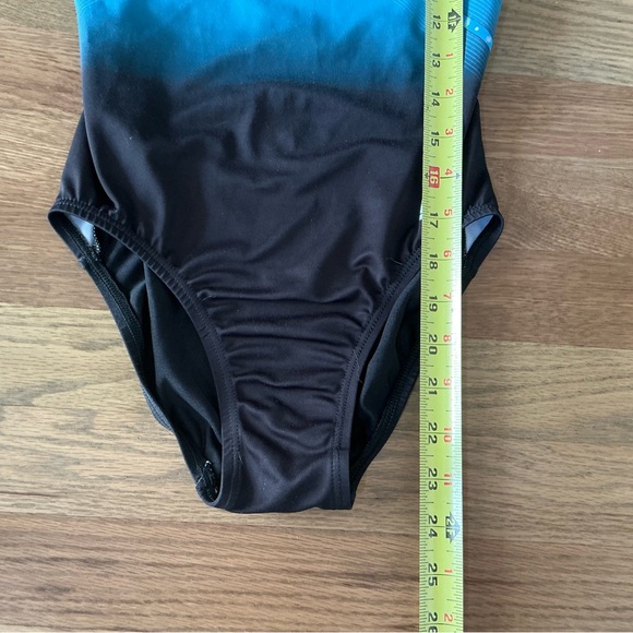 GK Blue and Black Diamonds Leotard Size Child Medium - Picture 5 of 9